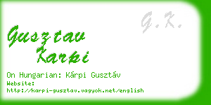 gusztav karpi business card