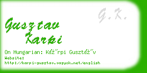 gusztav karpi business card